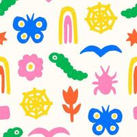 Abstract Insect Seamless Pattern vector