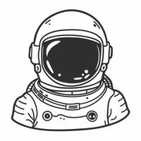 Retro Style Astronaut Helmet Illustration for Space and Sci Fi Designs vector