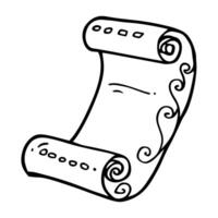 Vintage Scroll Illustration Hand Drawn Black and White Scrollwork Design vector