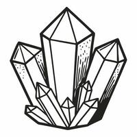 Geometric Crystal Illustration Line Art of Faceted Gem Cluster for Modern Design vector
