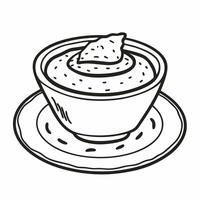 Hand Drawn Bowl of Soup with Crackers Illustration for Menus and Recipes vector