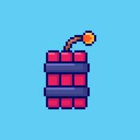 Pixel art Dynamite Explosion game asset design vector