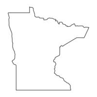 Scenic Minnesota Outline with Lakes and Forests in Black vector