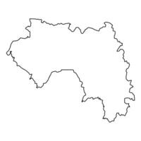 Black outline map of Guinea on a white background vector