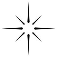 striking black starburst eight pointed rays on a white background vector