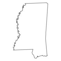 Majestic Mississippi state map Outline Stock Image vector