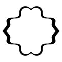 Abstract Wavy Border Frame with Curved Edges in Black Outline vector
