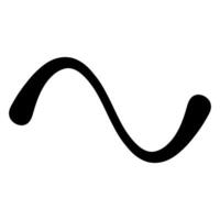 Bold Black Wavy Line with Smooth Curves on White Background vector