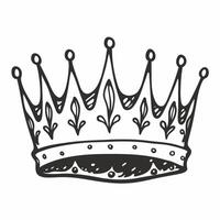 Elegant Hand Drawn Crown Illustration for Royal and Vintage Designs vector