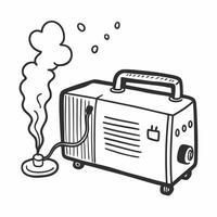 Retro Smoke Machine Illustration with Vintage Style Design Elements vector