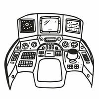Illustration of Futuristic Control Panel with Screens and Buttons vector