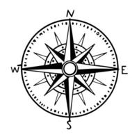 Vintage Compass Rose Design with Cardinal Directions for Navigation Illustrations vector