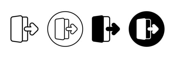 Varied Logout Icon Set in Multiple Styles vector