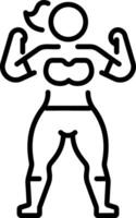 Androgynous woman character icon in linear style vector
