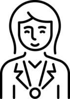 Female doctor character icon in linear style vector