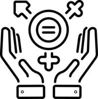 A linear style icon of transfeminism symbol vector