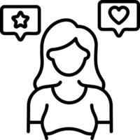 Social activist woman icon in linear style vector