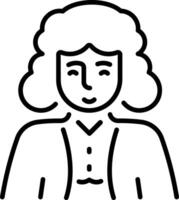 A linear style icon of female judge character vector