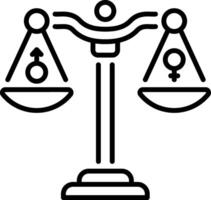 Gender justice scale icon in linear style vector