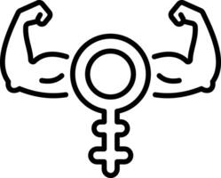 Strong female symbol icon in linear style vector