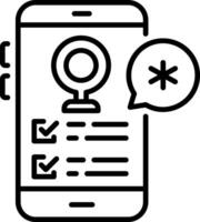 Female healthcare app icon in linear style vector