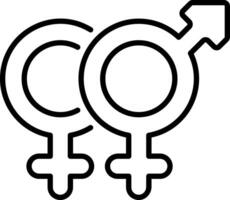 A linear style icon of a pride symbol vector