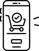 A line style icon of an online order confirmation vector