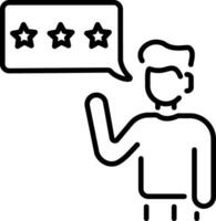 A linear style icon of client feedback vector