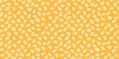Seamless pattern with abstract organic leaf shapes in outlines on a yellow background. Plain unique print for textiles, wallpapers, packaging, wrapping paper, branding, and modern decor. vector