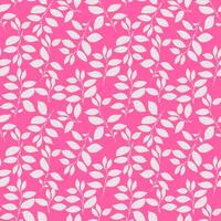 Seamless botanical pattern featuring white leaves on a vibrant pink background. This cheerful and elegant design is ideal for textiles, gift wraps, wallpapers, and digital art projects. vector