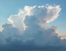 Blue sky background with tiny clouds3. Nature composition. 3d render photo