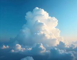 Cloudscape with blue sky and white clouds. 3d render illustration photo