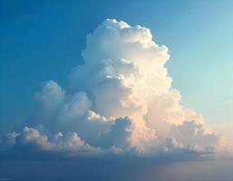Blue sky background with tiny clouds. Nature composition. 3d render photo
