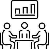 A linear style icon of business meeting vector