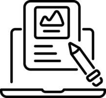 A linear style icon of content writing vector