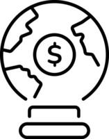 A linear style icon of magic ball depicting sales prediction vector