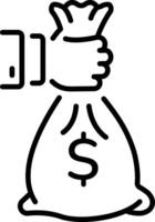 A linear style icon of business investment money vector