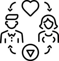 A line style icon chowing customer relationship vector