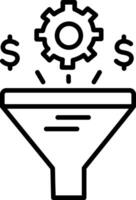 A line style icon of business sales funnel vector
