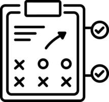 A linear style icon of business tactics written on a clipboard vector