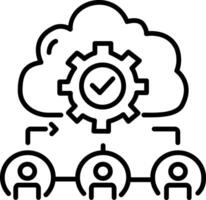 Public cloud storage icon in linear style vector