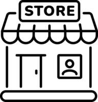 A line style icon of shopping store architecture vector