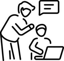 A customer giving his feedback, line style icon vector