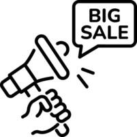 Big sale announcement icon in linear style vector