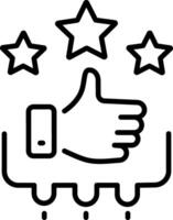 A line style icon depicting customer satisfaction vector