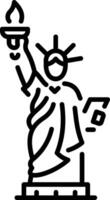 The statue of liberty icon in linear style vector