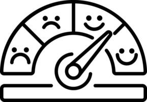 A linear style icon of gauge showing business performance vector