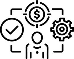 A line style icon of sales manager vector