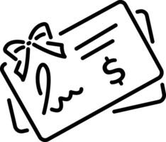 A linear style icon of shopping voucher with money sign vector