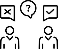 Conflict between two characters, line style icon vector
